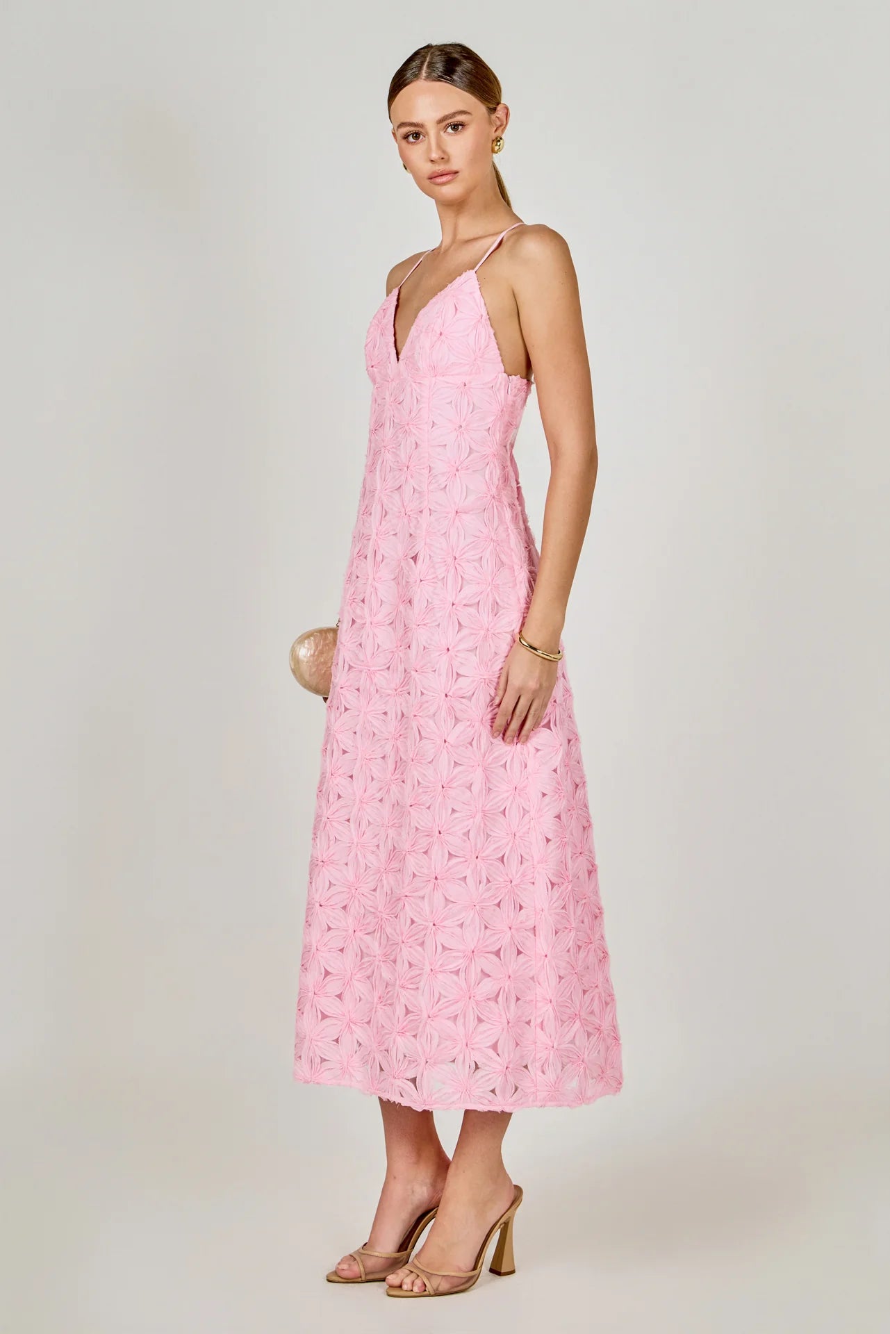 Endless Rose Lace Spaghetti Strap Midi Dress