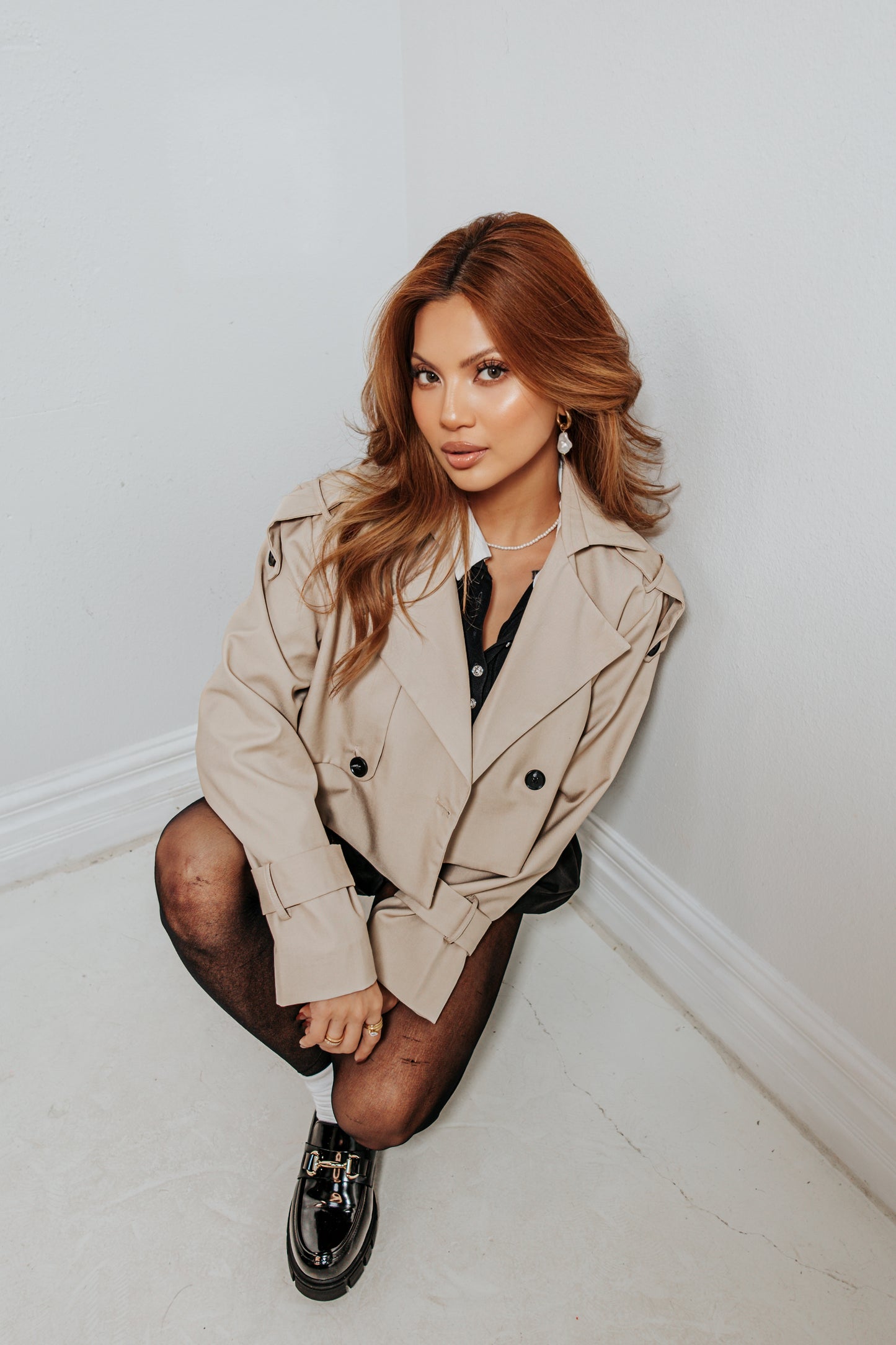 Edge of Chic Cropped Trench Jacket