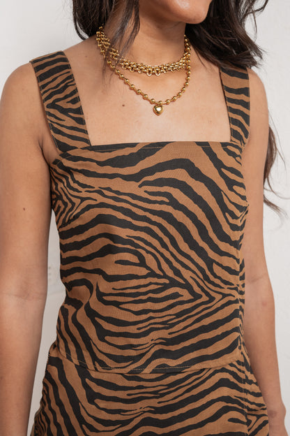 Edge of Wild Asymmetric Draped Mini Skort