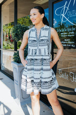 Elan A Line Aztec Printed Sleeveless Dress-Dresses-KCoutureBoutique, women's boutique in Bossier City, Louisiana