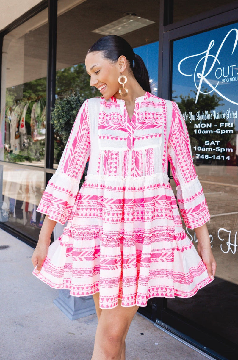 Elan Linen Tribal Dess-Dresses-KCoutureBoutique, women's boutique in Bossier City, Louisiana