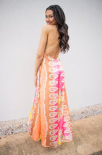Elan Pink Bali Print Halter Tie Maxi Dress-Dress-KCoutureBoutique, women's boutique in Bossier City, Louisiana