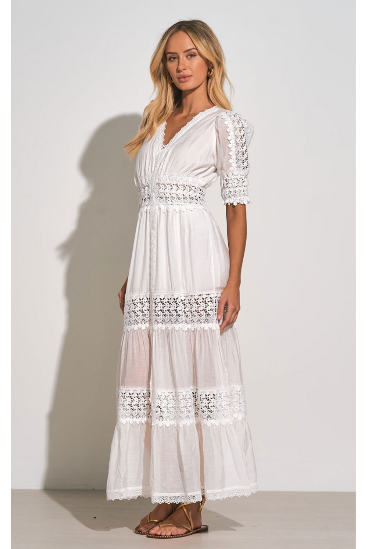 Elan White Lace Crochet Maxi Dress-Dresses-KCoutureBoutique, women's boutique in Bossier City, Louisiana