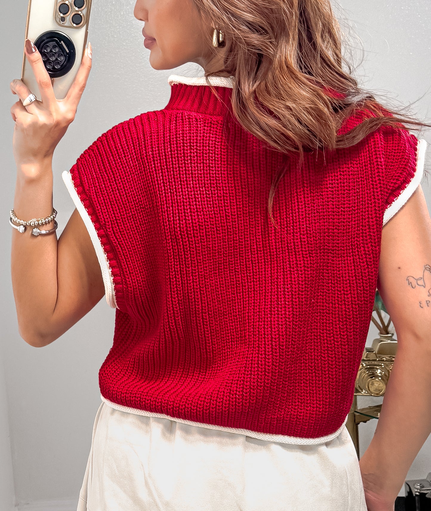 Contrast Sweater Top