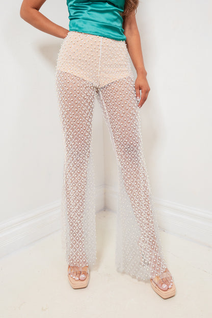 Radiant Pearl Sheer Pants