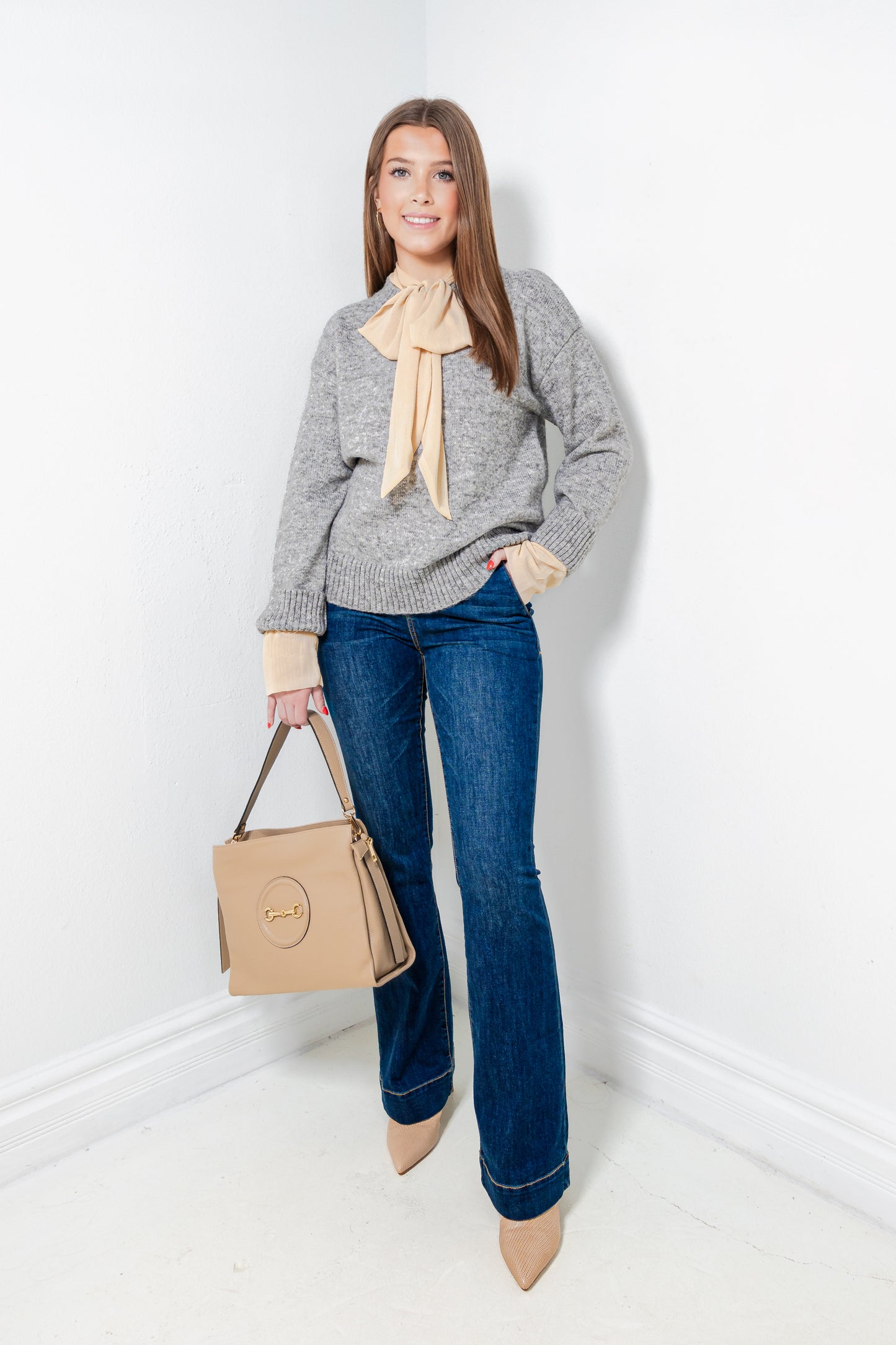 Endless Rose  Knit Sweater w/ Neck Tie