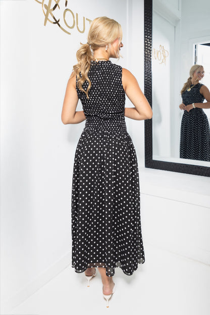 Endless Rose Spotted Style Drop Waist Maxi Dress