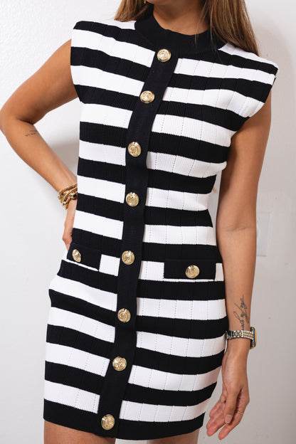 Endless Rose Statement Stripes Mini Dress