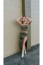 Esme Open-Leg Denim Maxi Skirt-Bottoms-KCoutureBoutique, women's boutique in Bossier City, Louisiana