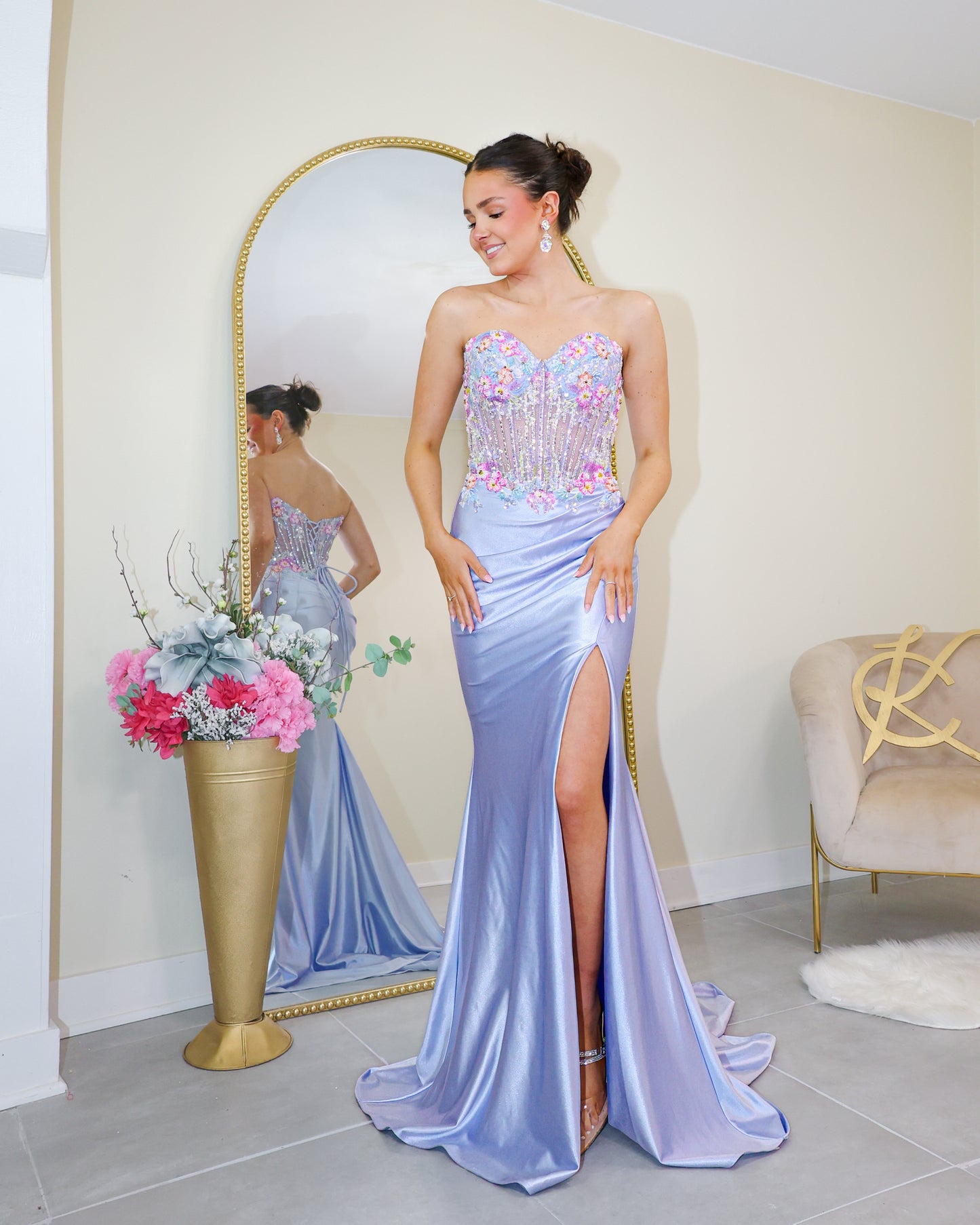 Ethereal Bloom Corset Gown