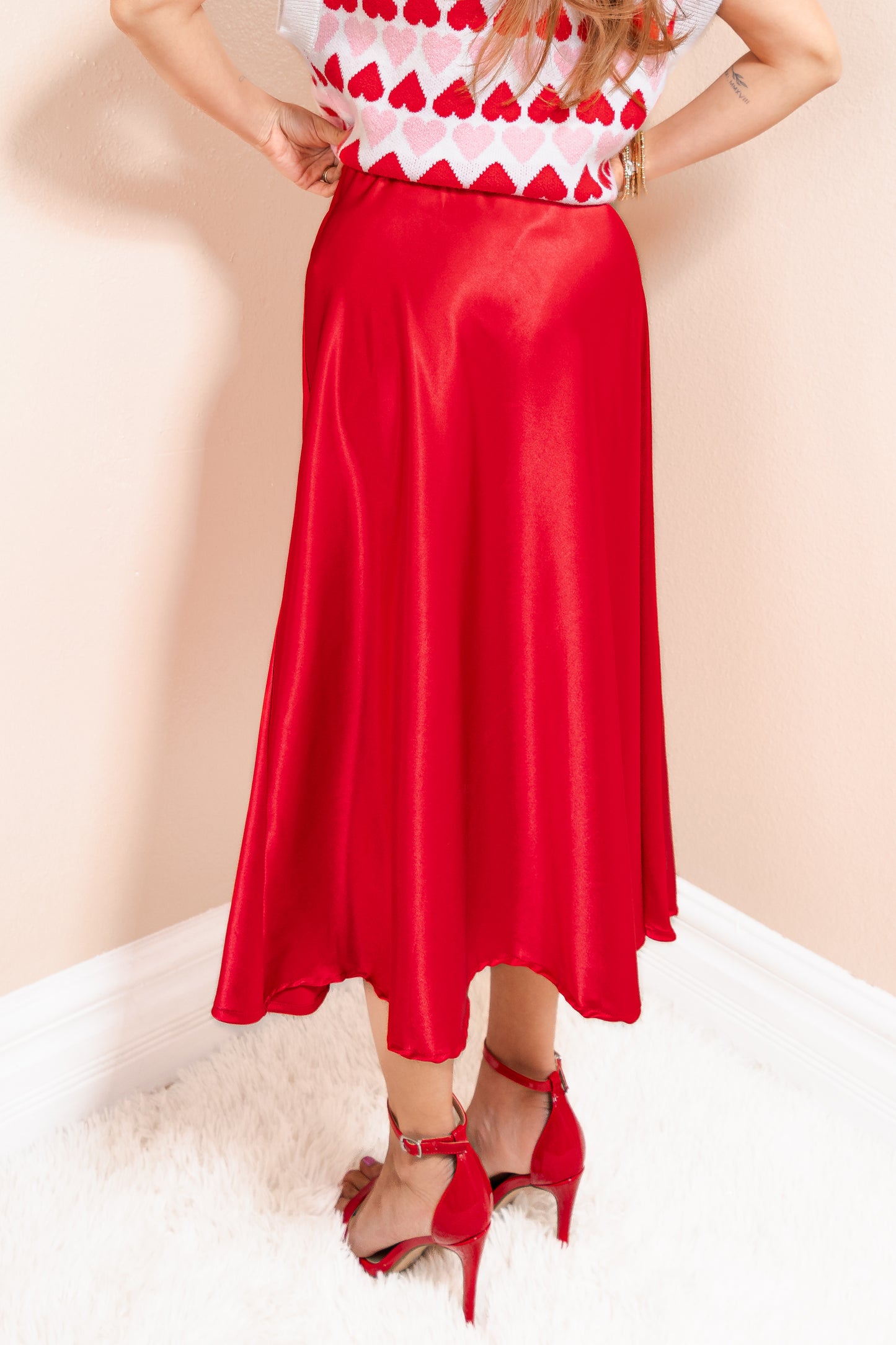 Everlasting Satin Midi Skirt