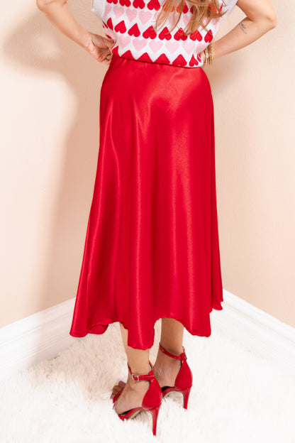 Everlasting Satin Midi Skirt