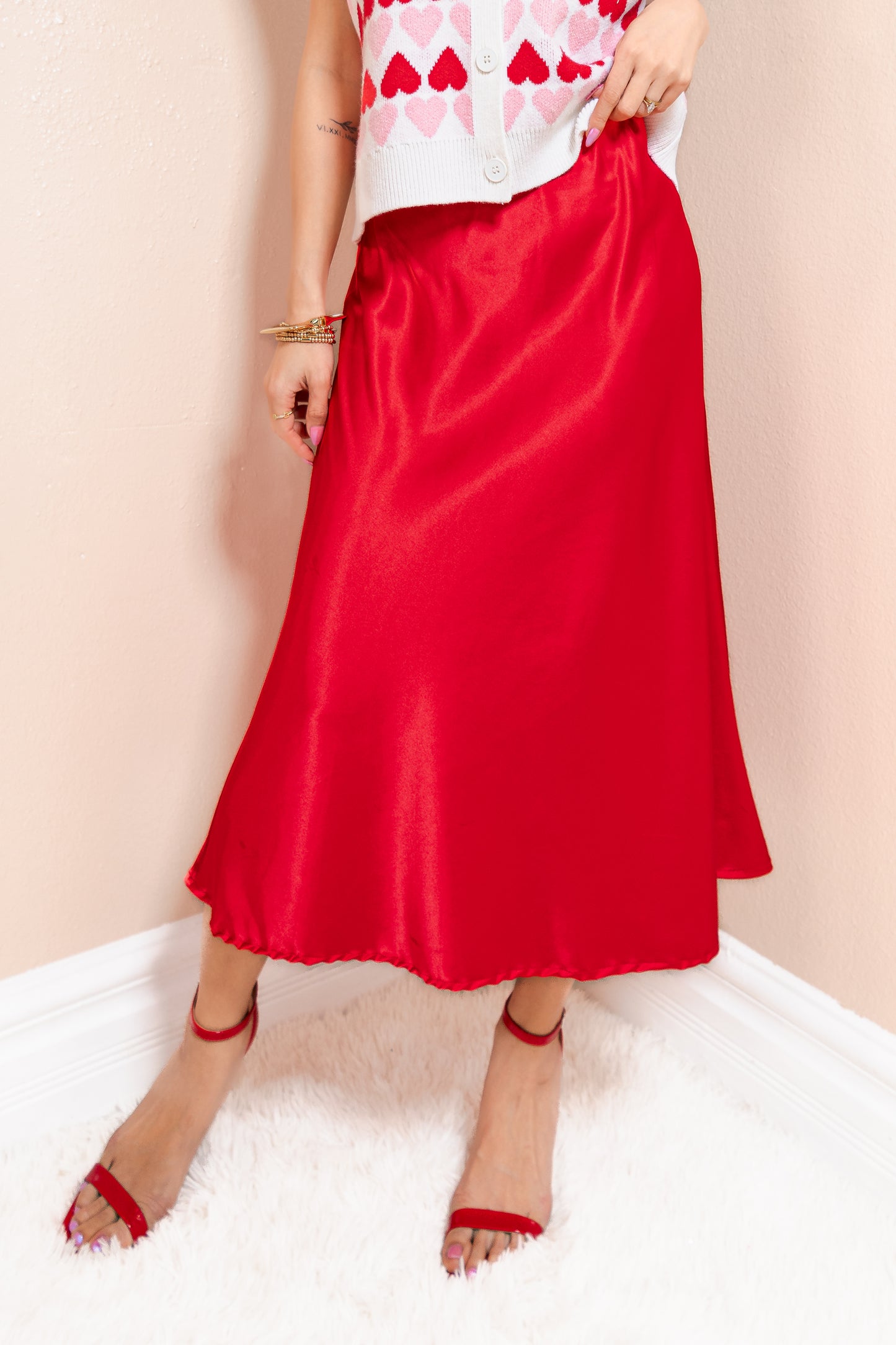 Everlasting Satin Midi Skirt