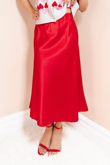 Everlasting Satin Midi Skirt