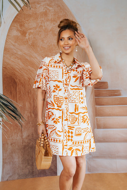 Portofino Print Shirt Dress