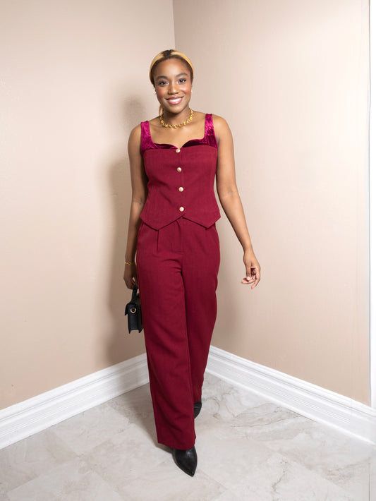 Velvet Hour Tweed Trousers