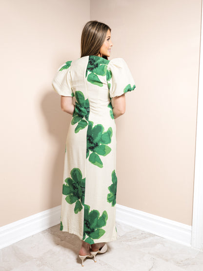 Emerald Bloom Maxi Dress