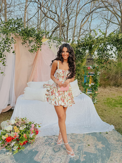 Rosette Romance Corset Mini Dress