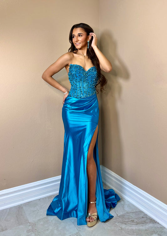 Velouré Glam Beaded Gown