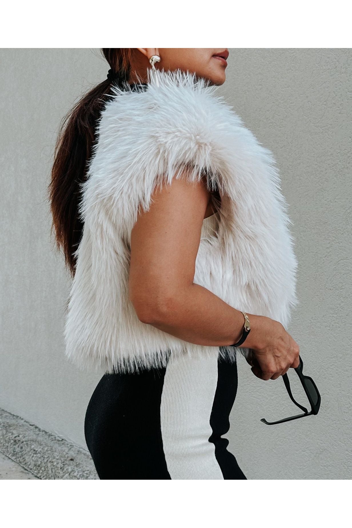 Fauxever Fur Crop Vest-Outerwear-KCoutureBoutique, women's boutique in Bossier City, Louisiana