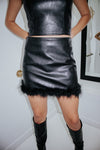 Favorite Feather Vegan Leather Mini Skirt-Skirts-KCoutureBoutique, women's boutique in Bossier City, Louisiana