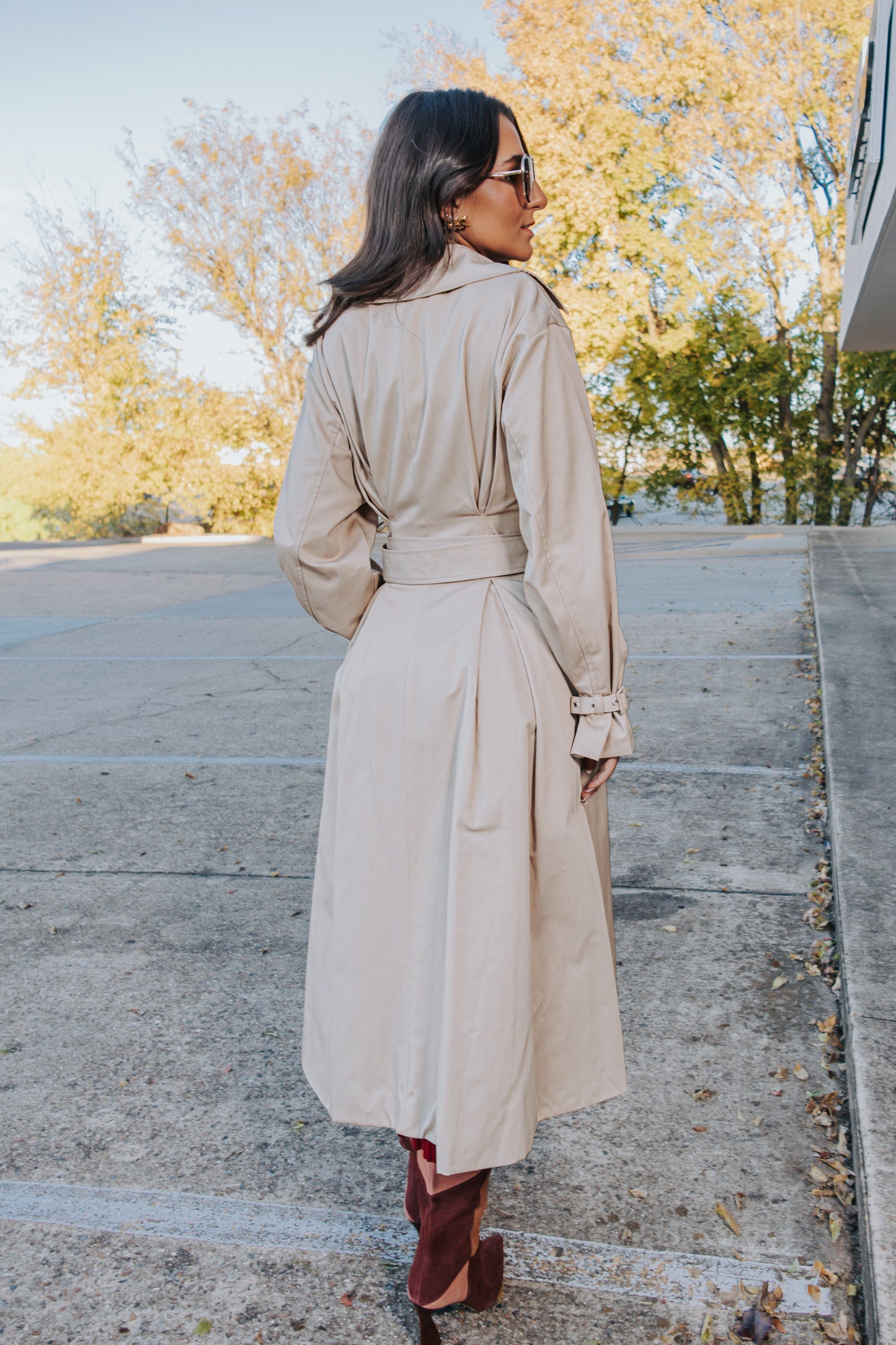 Fifth Avenue Flare Line Belted Trench Coat