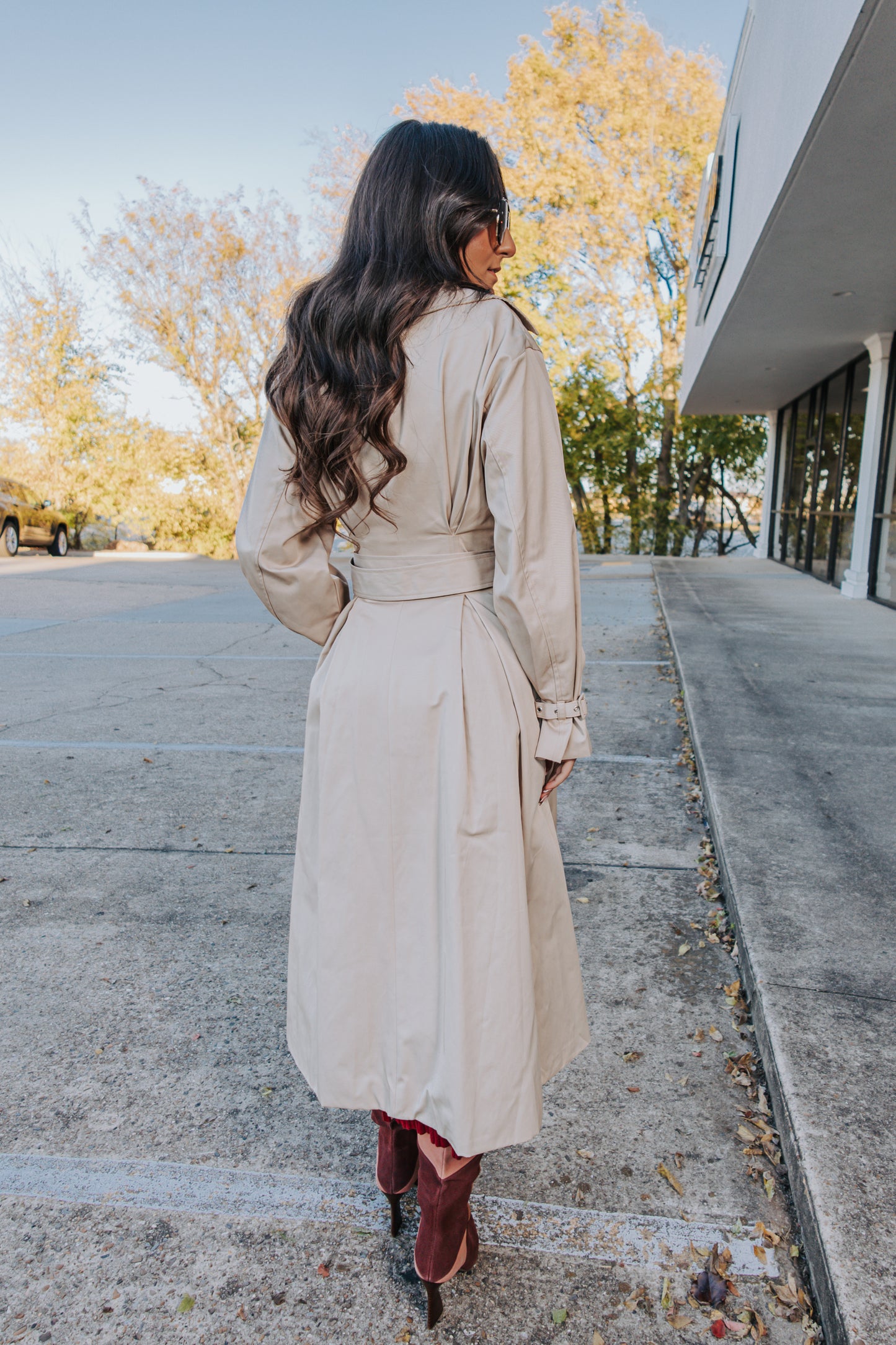 Fifth Avenue Flare Line Belted Trench Coat