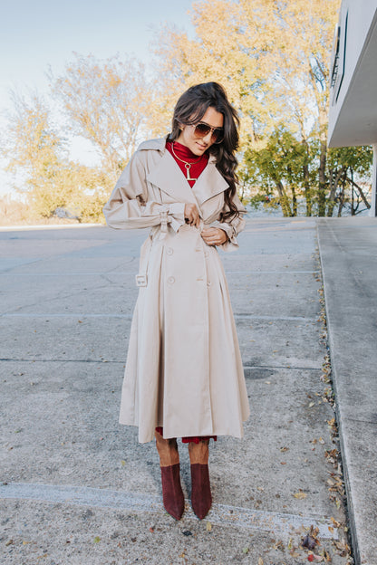 Fifth Avenue Flare Line Belted Trench Coat