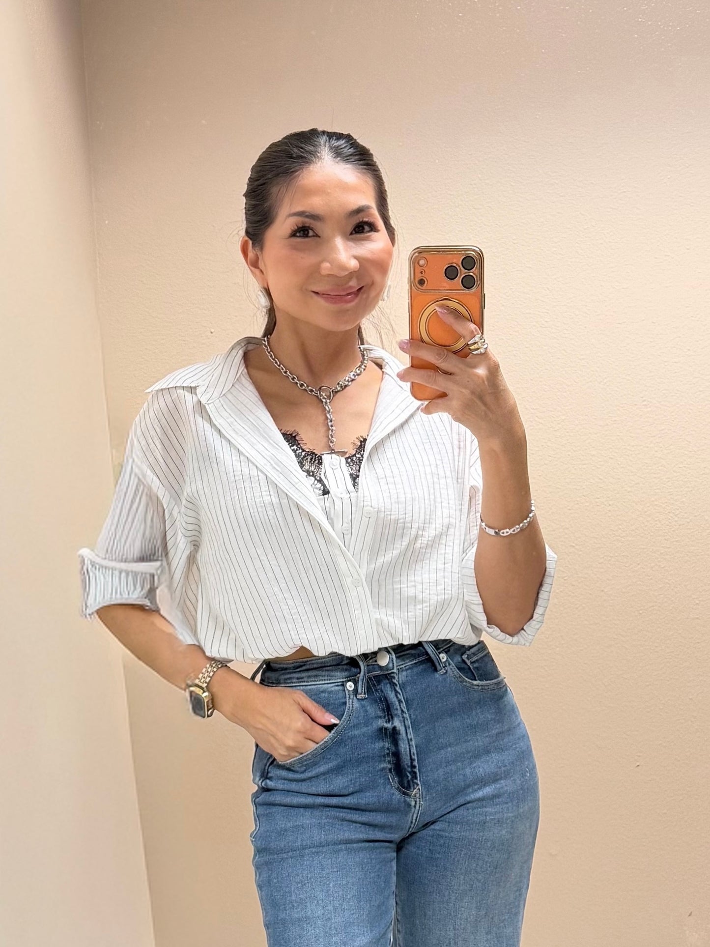 Blue Harbor Lace Layer Top