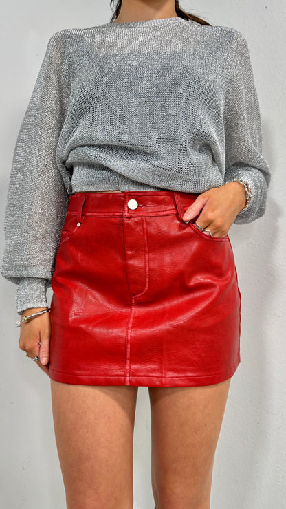 Candy Apple PU Mini Skirt