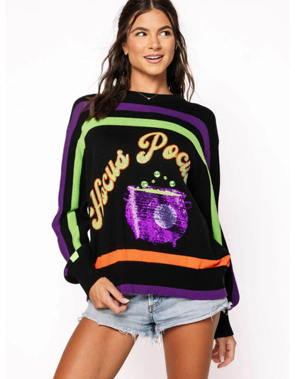 Queen of Sparkles Striped 'Hocus Pocus' Sweater