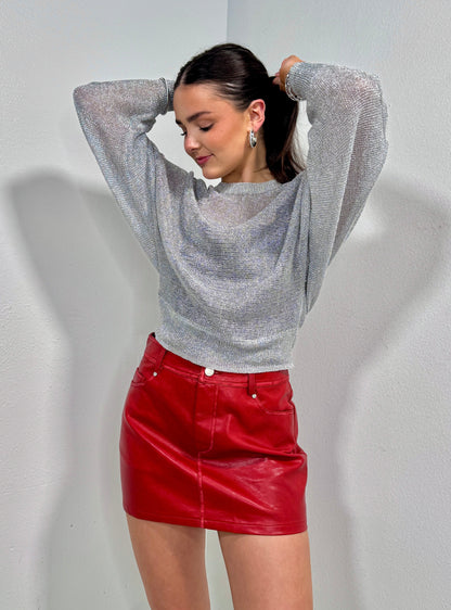 Candy Apple PU Mini Skirt