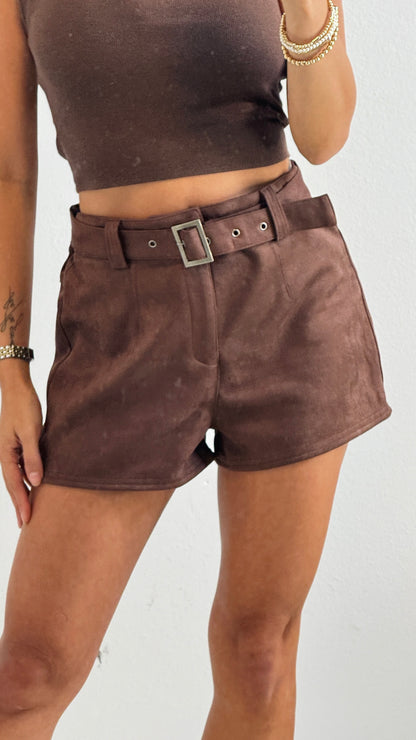 Wild West Suede Belted Shorts