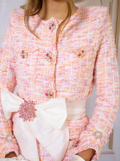 Rosy Apricot Tweed Set