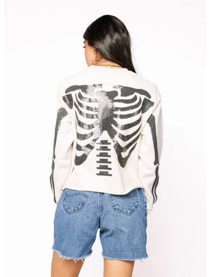 Queen of Sparkles Ivory & Black Skeleton Sweatshirt