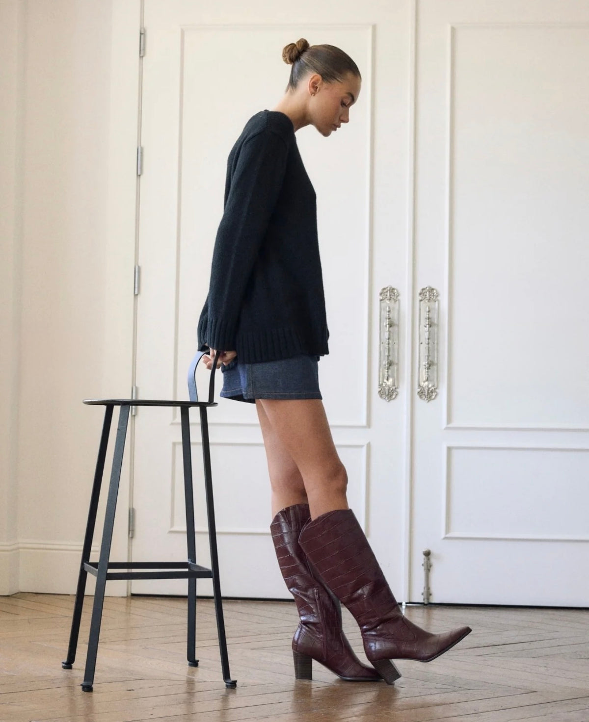 After Hours Croc Knee-High Boots