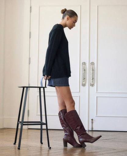After Hours Croc Knee-High Boots