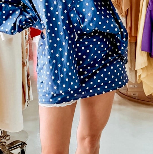 Le Bleu Polka Dot Skort