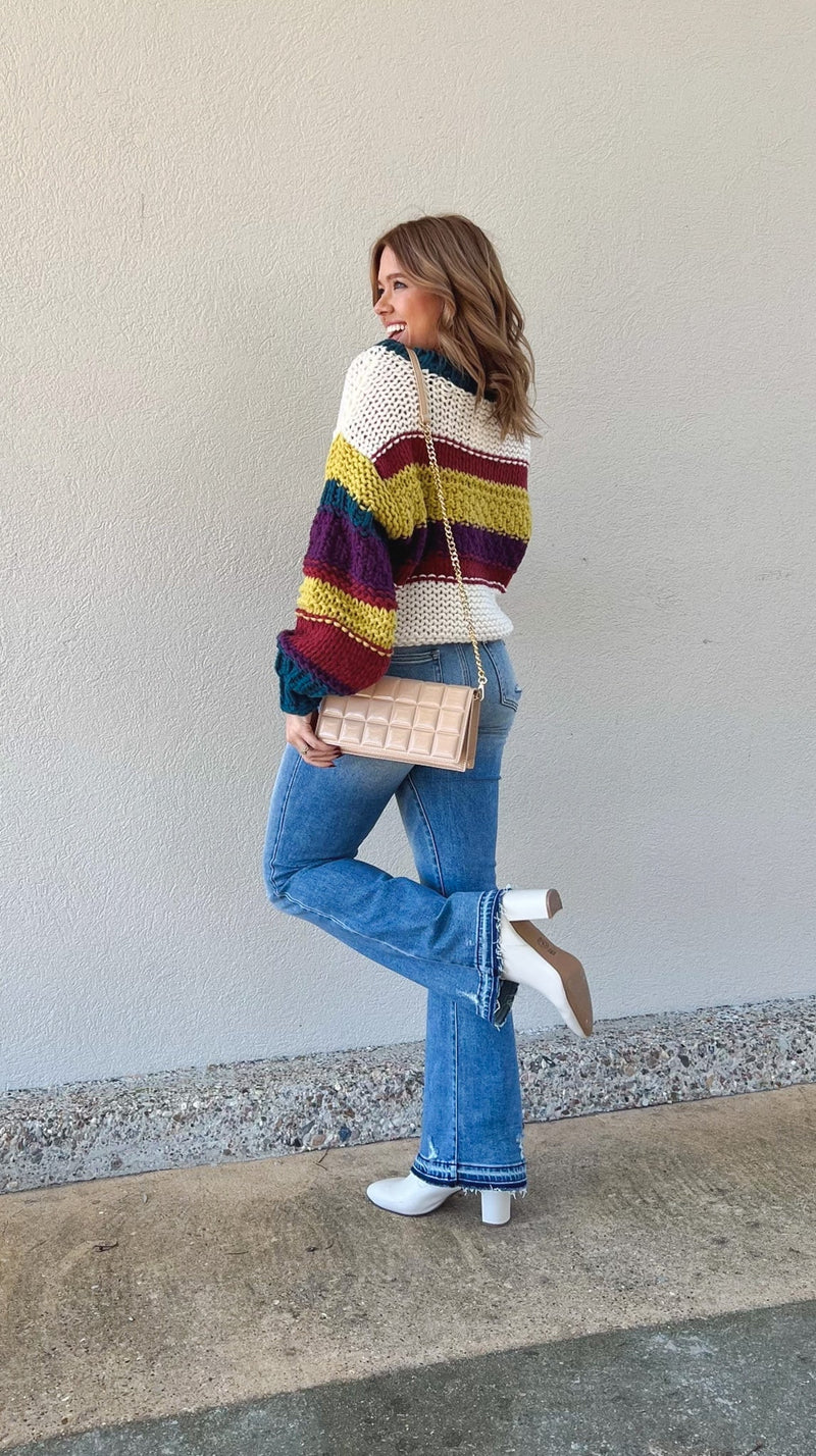 Fun Times Color Block Knitted Sweater-Sweaters-KCoutureBoutique, women's boutique in Bossier City, Louisiana