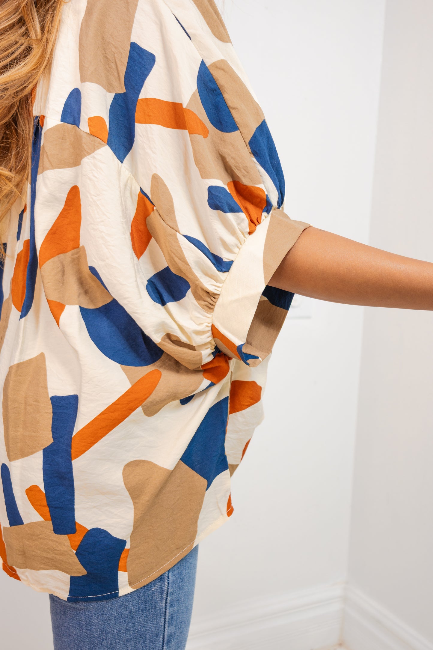 Gallery Stroll Oversized Abstract Top