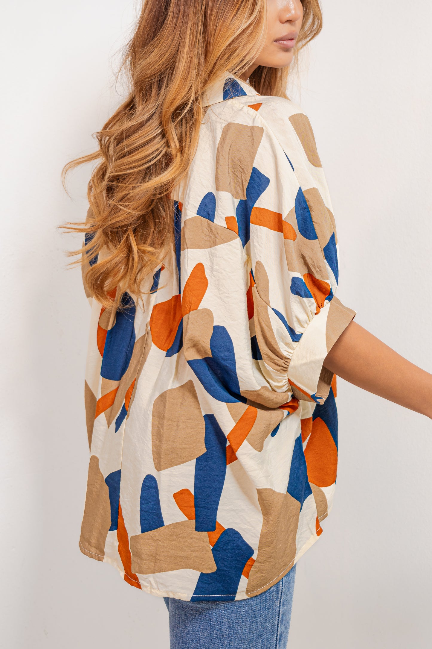 Gallery Stroll Oversized Abstract Top