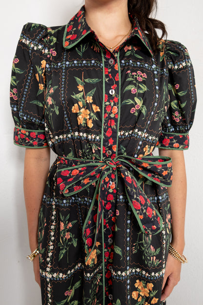 Garden Gallery Belted Button Down Midi Dress