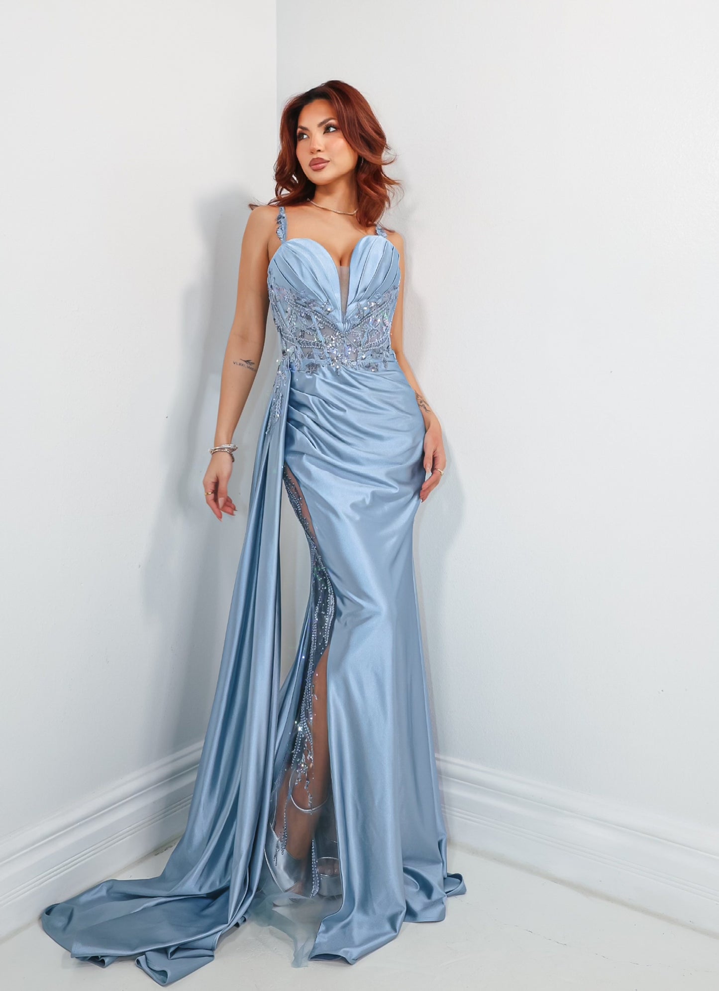 Gemstone Dreams Soft Satin Gown