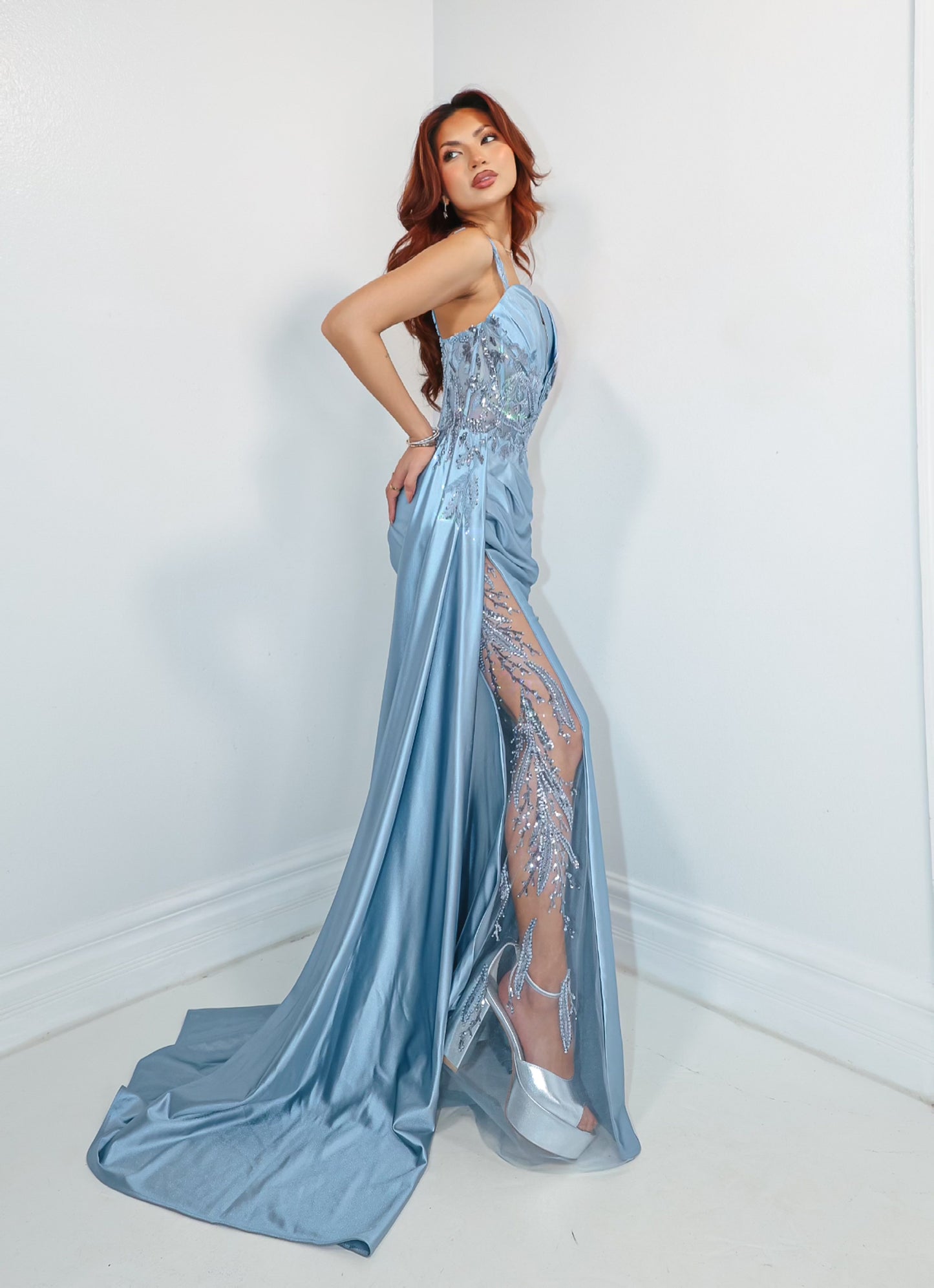 Gemstone Dreams Soft Satin Gown