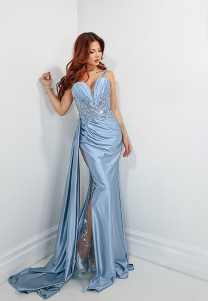 Gemstone Dreams Soft Satin Gown