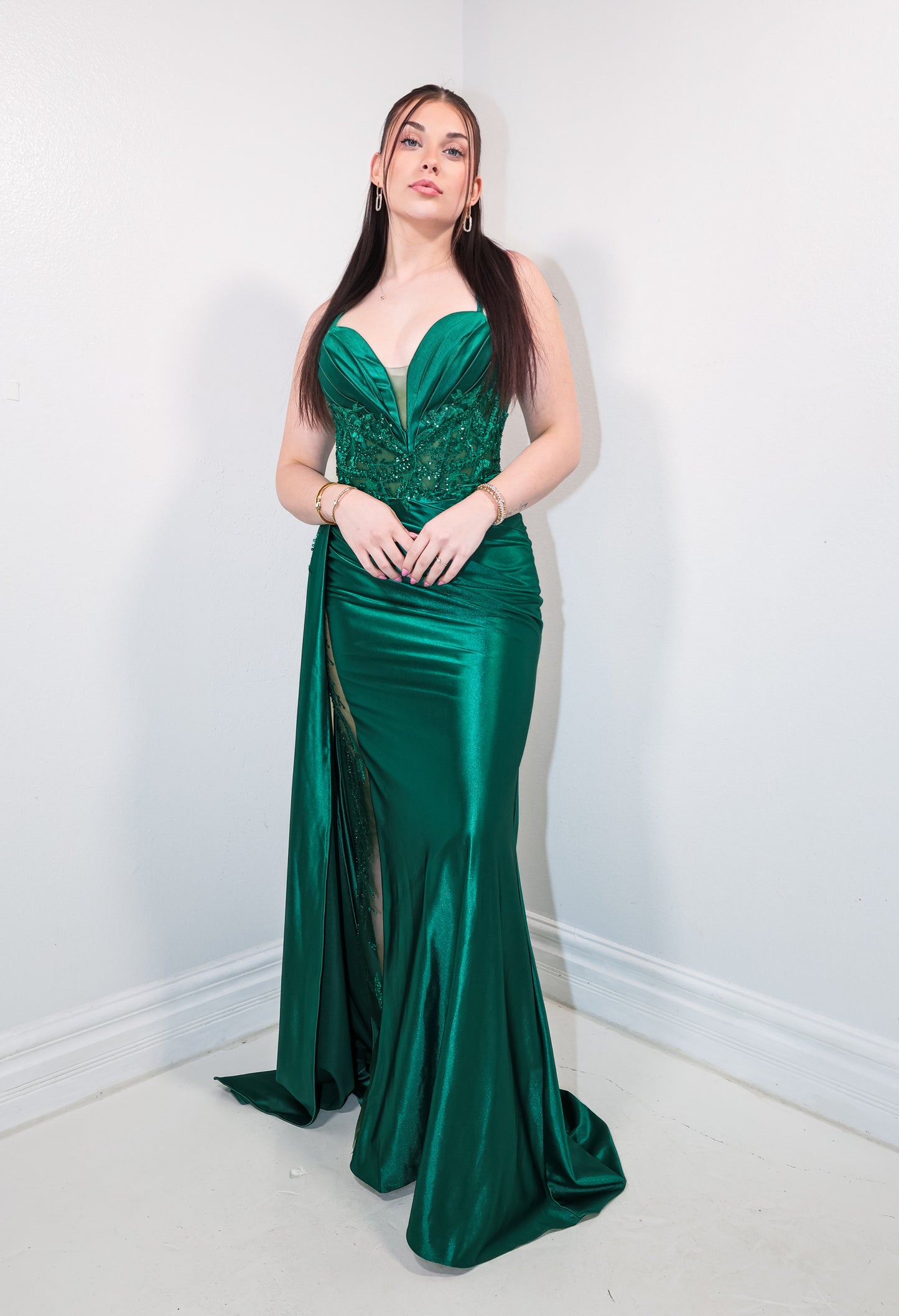 Gemstone Dreams Soft Satin Gown