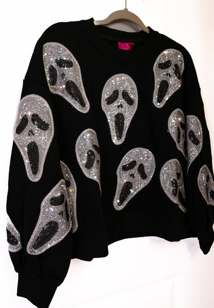 Queen Of Sparkles Scream Mask Sweatshirt