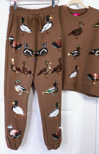 Queen Of Sparkles Scattered Ducks Sweatpants