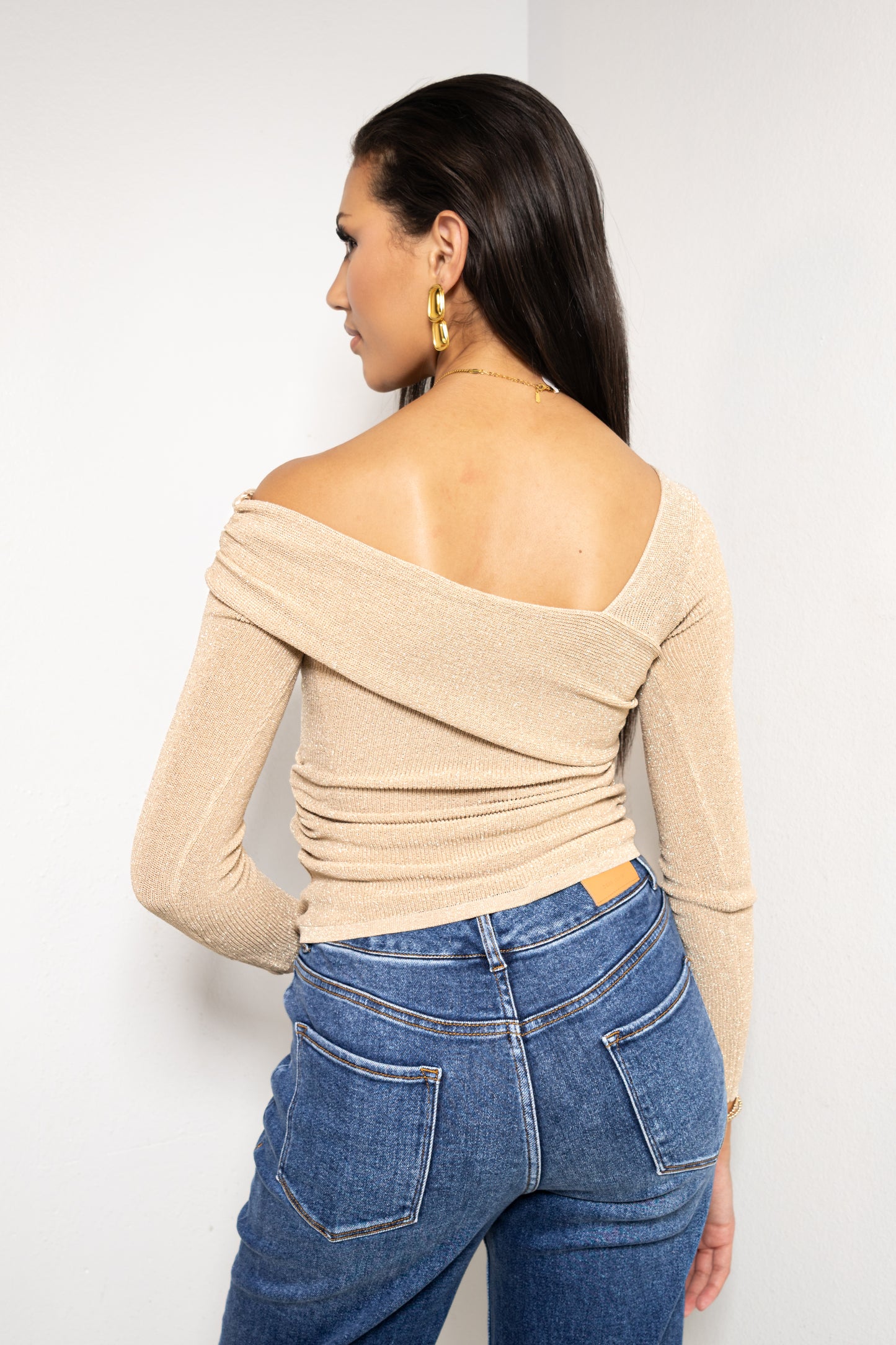 Gilded Allure Drape Top