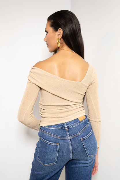 Gilded Allure Drape Top